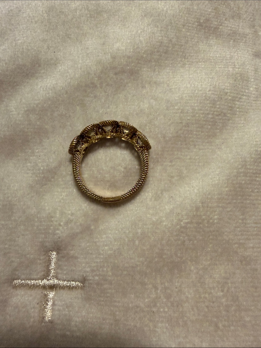 Judith Ripka 925 Sterling dipped in Gold Ring with CZ Gemstones - Picture 2 of 11